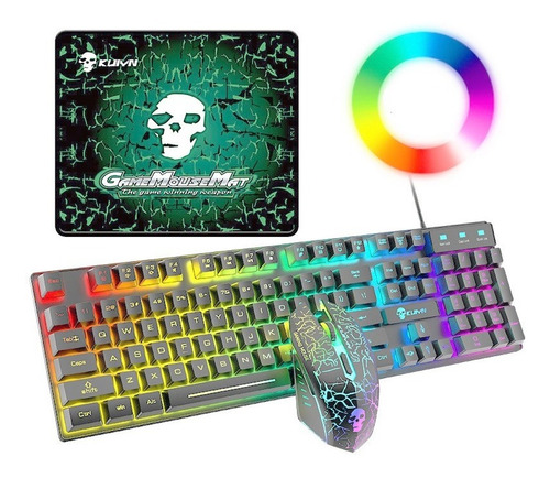 Combo Teclado Iluminado Diseño Gamer + Mouse Usb + Mousepad