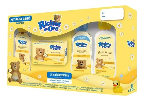 Kit Para Bebé Ricitos De Oro Línea Manzanilla 4 Pzas