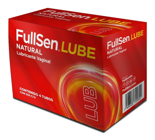 Fullsen Lube Natural, Lubricante Intimo 4 Piezas De 55g C/u Sabor Sin sabor