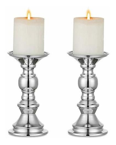 Candelero, Candelabro - Nuptio Portavelas De Plata Pilar, Po