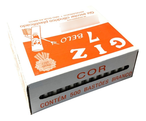 2 Cx Giz Branco Escolar Antialérgico Caixa Com 500 Unidades Branco
