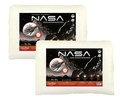 Kit 2 Travesseiro Nasa-x Viscoelástico Antiacaro Duoflex