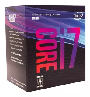 Processador gamer Intel Core i7-8700 BX80684I78700 de 6 núcleos e 4.6GHz de frequência com gráfica integrada