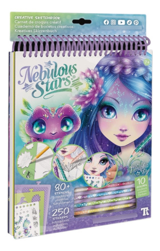 Cuaderno Con 80 Stencils Y 250 Pegatinas