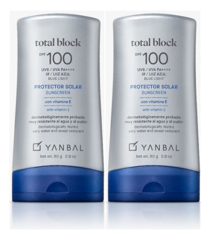 Protector Solar Yanbal 100 Fps Total Block 80gr 2x1