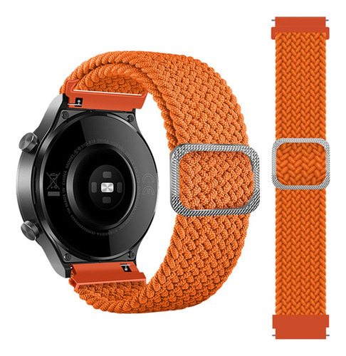 Correa De Reloj De Nylon Trenzada De 20 Mm Naranja