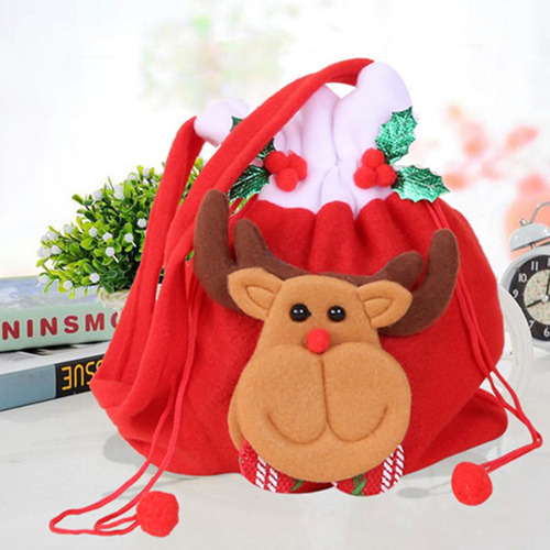 Bolsa De Regalo Con Cordón De Navidad, Embalaje Roja,