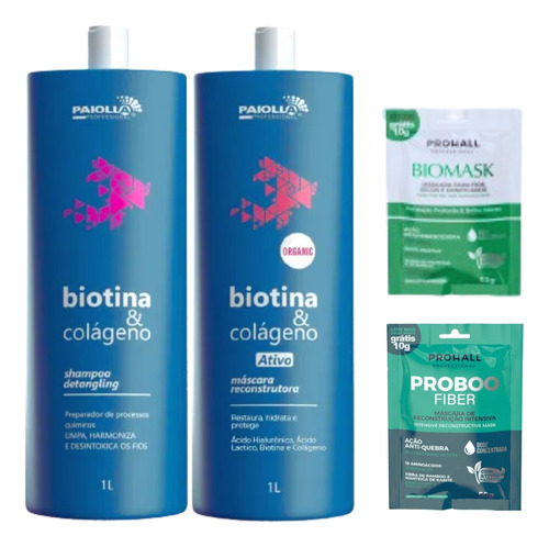 Kit Paiolla Progressiva Biotina E Colágeno Sem Formol 2x1lt