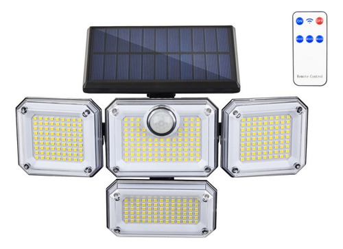 Aplique De Pared Con Sensor Solar Led De Tres Cabezales