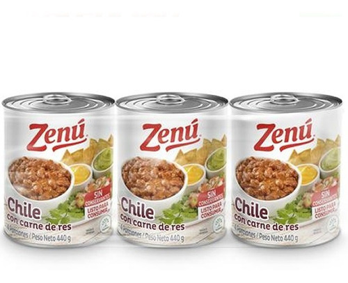 Zenu Chile Con Carne De Res 440g X 3 Und - g a $38