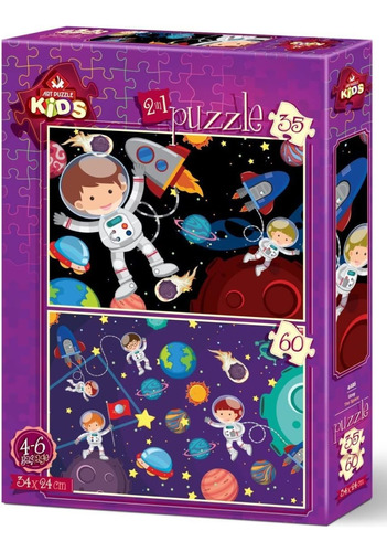 Art Kids El Espacio 2 Rompecabezas 35 + 60 Pzs Art Puzzle 