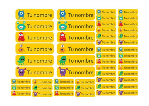 Imagen 4 de 5 de Etiquetas Con Nombre, Varios Motivos Y Tamaños.
