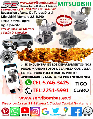 Reparación De Turbos Mitsubishi L200 2.5 4d56u Guatemala