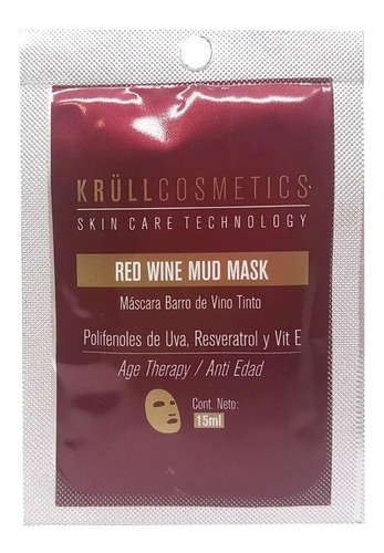 Krull Máscara De Barro Red Wine Anti Age Polifenoles 15ml Tipo de piel Todo tipo