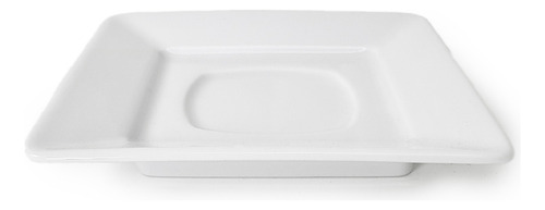 X 6 Combo Pocillo Plato Té Cuadrado Corona Zen 233 Ml Color Blanco Porcelana