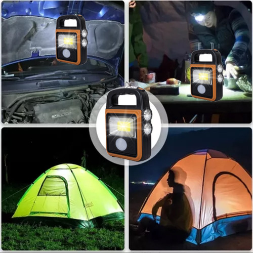Linterna Camping Led Solar Super Brillante Recargable Blanco Azul
