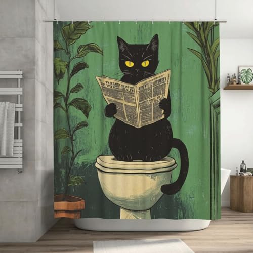 Cortina De Ducha De Gato Jakayla, Cortinas De Tela Para Baño