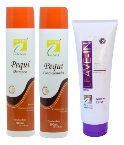  Kit Shampoo Condicionador Nutriflora Pequi Leave-in Special