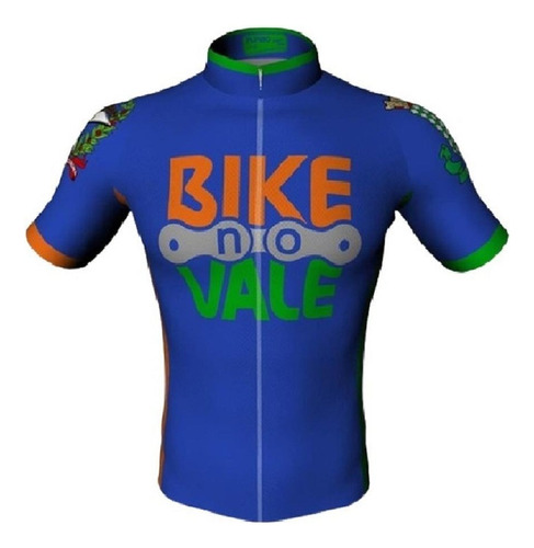 Camisa Bike No Vale Tradicional Azul Ciclismo