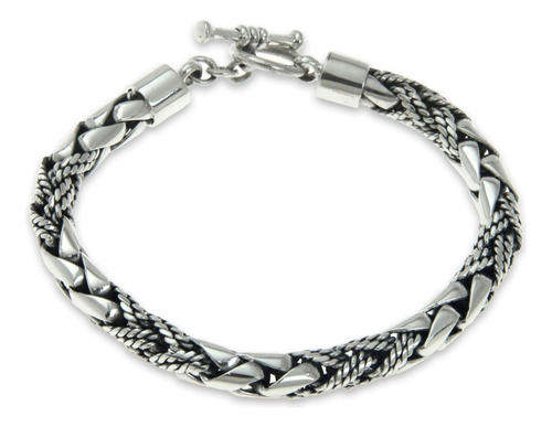 Novica Pulsera De Plata De Ley 925 Hecha A Mano Artesanal Pa