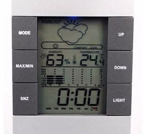 Relogio De Mesa Estação Meteorologica Temperatura Umidade