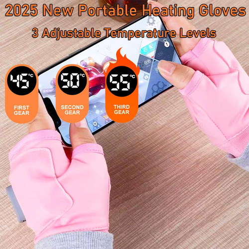 Guantes Calefaccionados Smart Thermostatic Modelo Sin Dedos Rosado