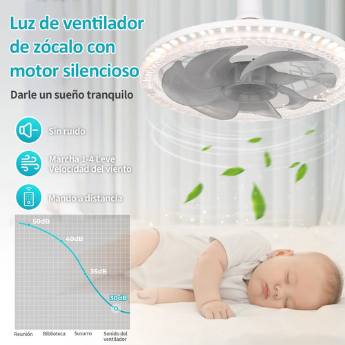 12 pulgadas Lámpara Con Ventilador Techo 7 Aspas 45w Control Remoto, Ventilador de Techo Genérica W466 Turbo con 5 Palas de Plástico Color Gris de Diámetro 127V