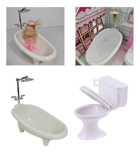 Muebles De Casa De Muñecas, Modelo De Exhibición, Baño