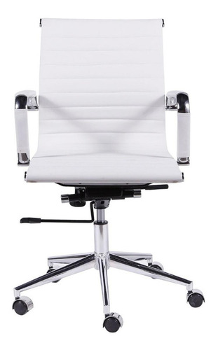 Imagen 2 de 2 de Silla de escritorio Or Design 3301 baja blanca con tapizado de cuero sintético