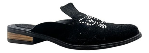 Chatitas Mujer Mocasin Slipper Negro Nude Brillo Bajo Comodo