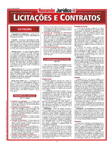 Resumao Juridico - Vol.45 -licitacoes Econtratos