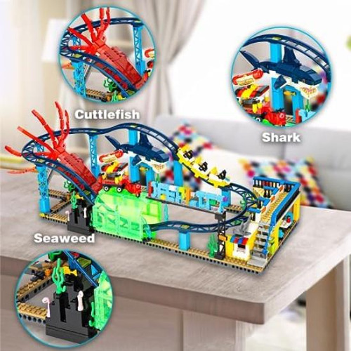 Juego De Bloques De Construcción De Montaña Rusa, Compatible