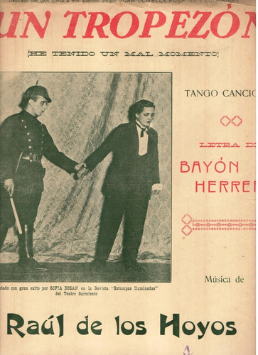 Partitura Tango Un Tropezón De Bayón Herrera Y De Los Hoyos