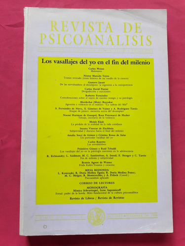 Revista De Psicoanálisis Nº 4 Tomo 55 Octubre Diciembre 1998