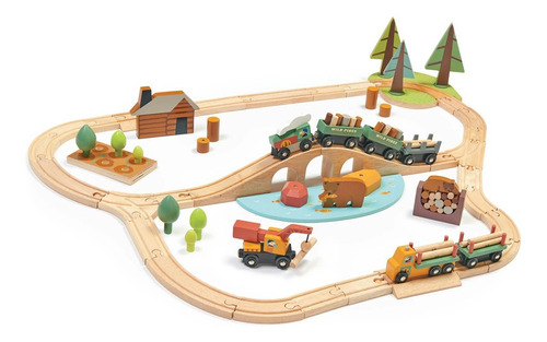 Tender Leaf Toys Juego De Trenes Pinos Silvestres Madera Ax®