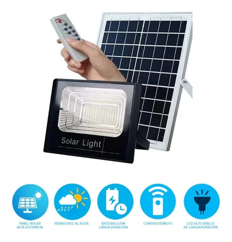 Imagen 6 de 10 de Foco Solar Led 65w Con Control Fotocelula Panel Completo Pro