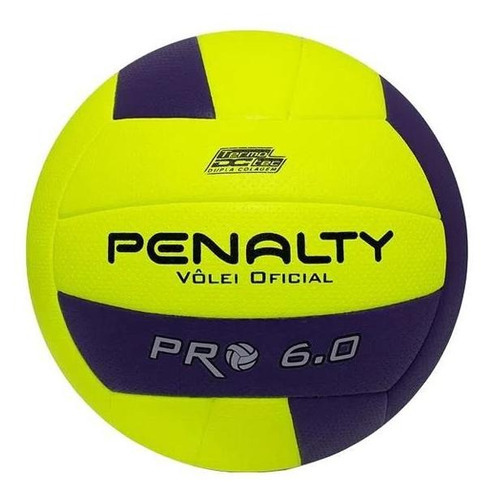 Penalty 6.0 Pro bola volei de quadra amarela e azul