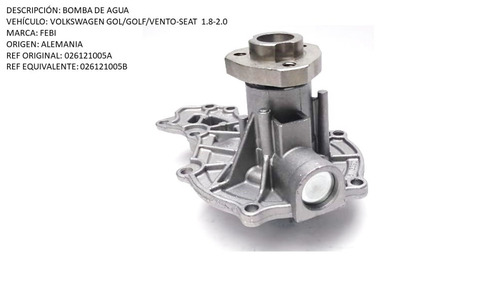 Bomba De Agua Volkswagen Gol-golf-vento-seat 1.8-2.0
