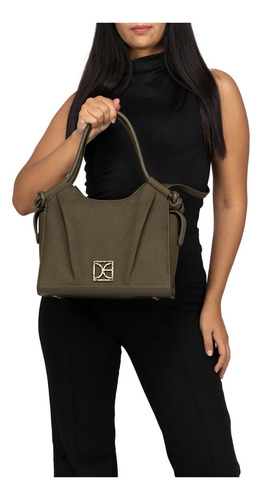 Bolsa Satchel Cloe Ecerali Mediano Color Verde