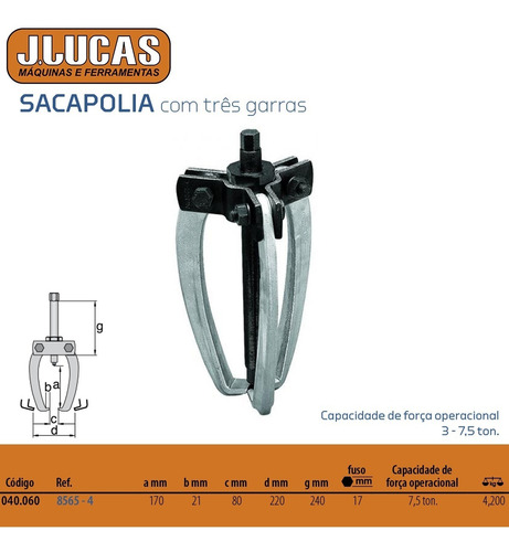 Imagem 3 de 3 de Saca Polia 3 Garras Gedore 8565-4 040060