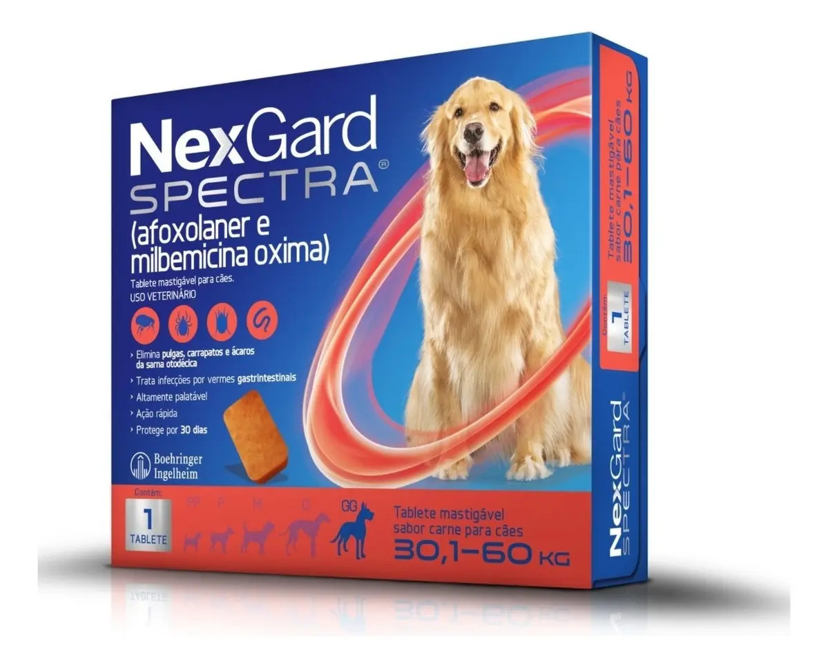 Pastilla Pulgas Nexgard Spectra Perros De 30 A 60 Kg