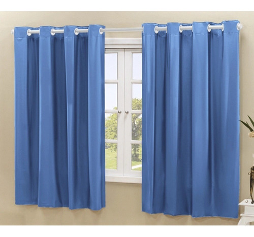 Cortina Corta Luz Blecaute Blackout M1 Pvc 2,20m X 1,30m Cor Azul