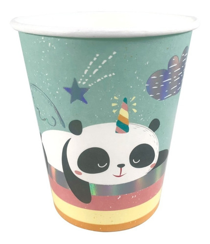 Vaso Polipapel Oso Panda Unicornio Arco Iris X6 Unidades