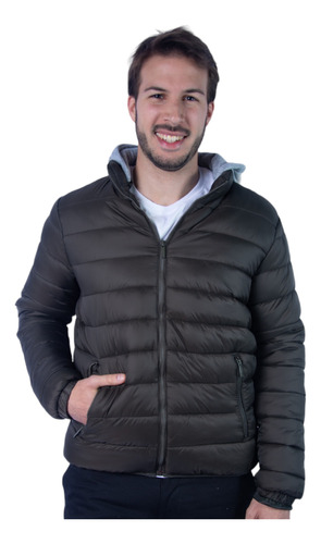 Campera Hombre Inflada Capucha Desmontable Oldtown Polo