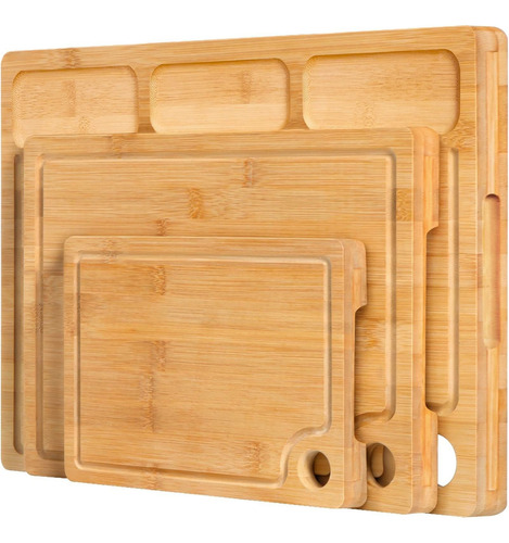 Tablas De Cortar De Bambú Para Cocina, (juego De 3) Tabla .