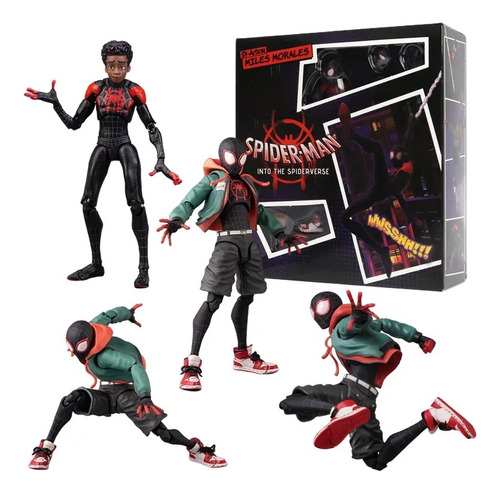 Figura Articulada Spiderman Miles Morales Spiderverse 14cm