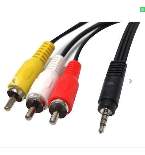 Imagem 1 de 3 de Cabo Rca Av - P3 Estéreo + 3 Rca Macho - 1.20m -