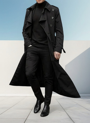 Abrigo Abrigo Casual De Moda De Gabardina Larga Para Hombre