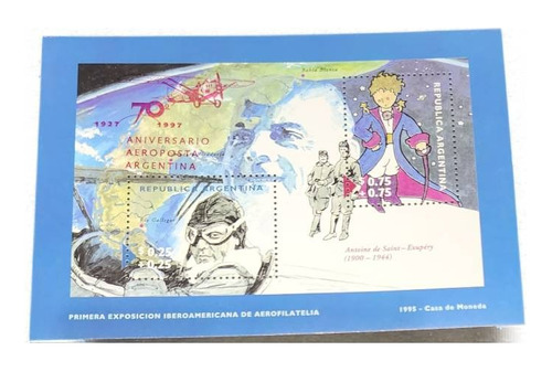 Bloque Argentina Gj114 Saint Exupery 1997 Mint