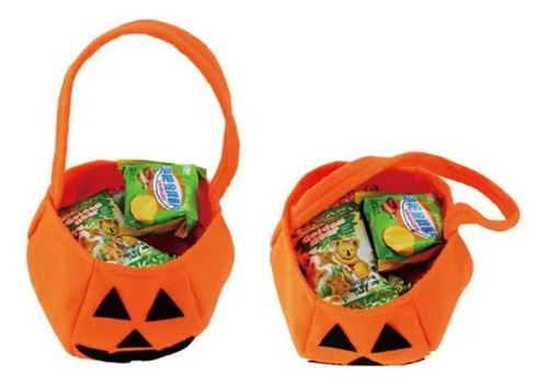 Bolsa Calabaza Dulcero Halloween Infantil X10 Unidades